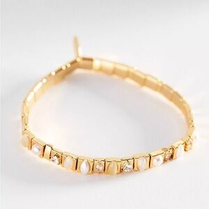 Anthropologie Colorful Beaded Chicklet Stretch Bracelet - NWT - Neutral